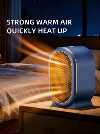 Teckwe 1pc 1200W High Power PTC Heating Portable Space Heater, Suitable For Office, Dorm, Desk, Travel, Home Use