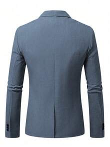 Manfinity Mode Men Space Dye Pocket Single Breasted Blazer Casual Suits For Men Blue Blazer Men Light Blue Suit Men Mens Casual Suits Slim Fit Mens Classy Clothes