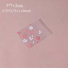 100/200个装，可爱卡通透明自粘面包袋，豆沙菠萝袋，烤吐司片袋，全麦面包自封包装袋，饼干袋，糖果自粘包装袋，适用于DIY烘焙装饰面包 - 粉色花瓣 - 查看 10