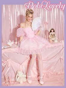 Dola Lovely Giày Mary Jane nơ cho nữ, giày cao gót mũi tròn có khóa cài, giày trắng thời trang đa năng - Hồng - Xem 4