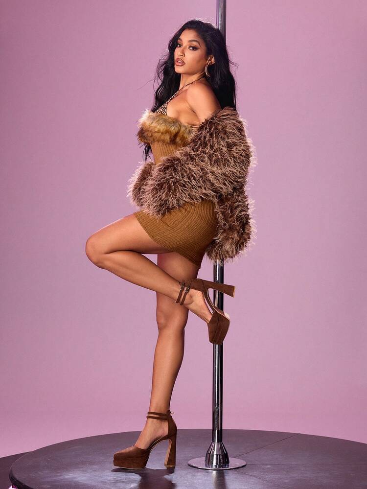 CUCCOO LuxiPop Green Platform High Heel Shoes, Sexy Nightclub Style For Christmas Party