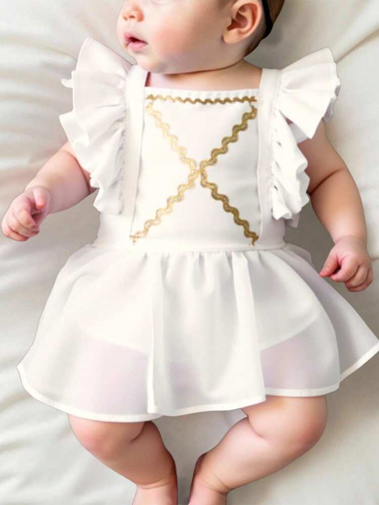 Baby Girls Dresses - White - View 3