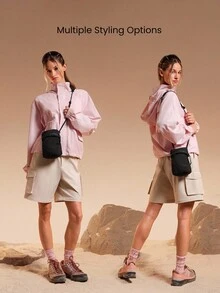 GLOWMODE 3升 Discover Your Glow 轻便吸汗速干透气防水拉链口袋迷你斜挎包水桶包健身房旅行徒步户外日常活动 - 黑色 - 查看 2