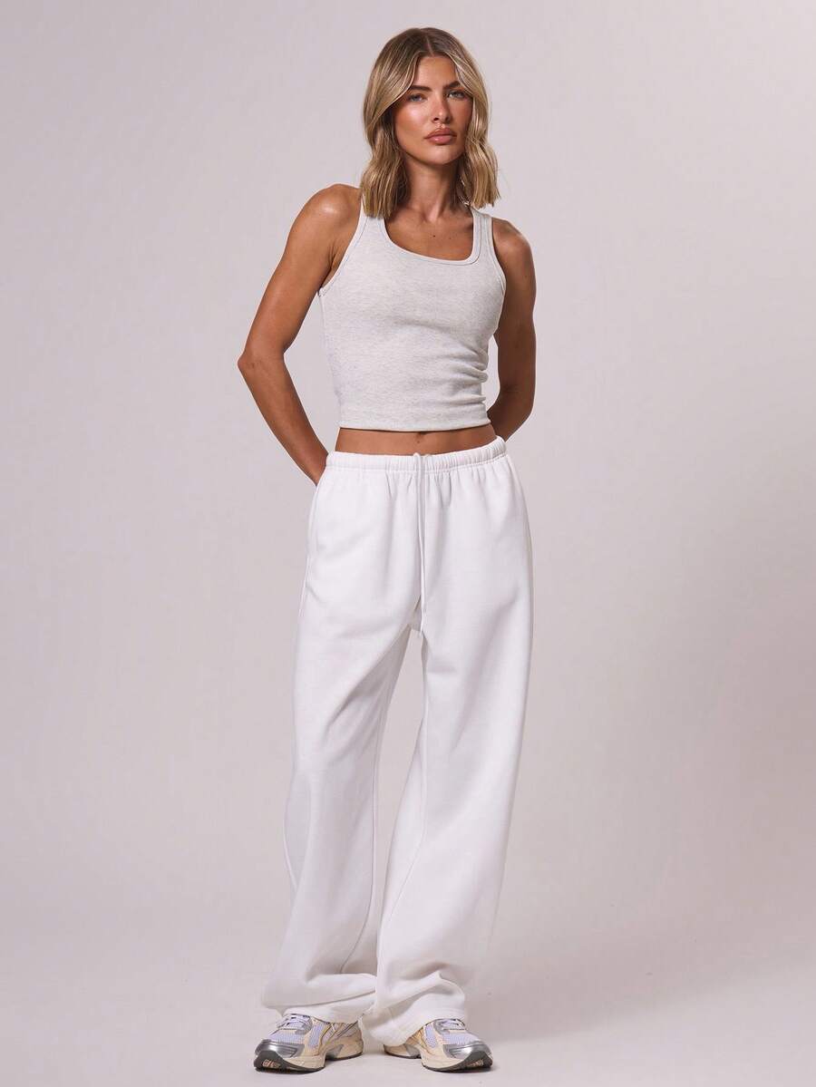 MUSERA Quần jogger ống đứng dáng rộng, thích hợp cho kỳ nghỉ, đi sân bay, lễ tốt nghiệp, tựu trường, lễ tốt nghiệp, lễ tốt nghiệp, lễ tốt nghiệp, dành cho nữ, quần thể thao mặc nhà, lễ Phục sinh. - trắng - Xem 1