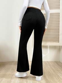 SHEIN Maternity Casual Adjustable Waist Flare Pants