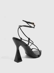 CUCCOO SZL Casual Minimalist Versatile Pointed Toe Buckle Closure Women Heeled Sandals Valentine's Day