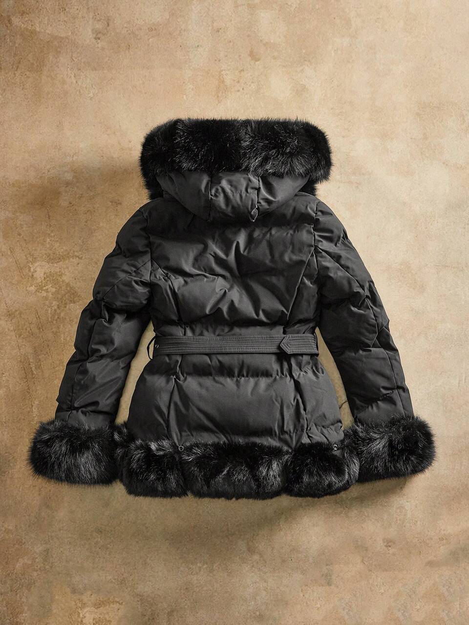 Thick Mid-Length Fluffy Fur Collar Quilted Women Winter Jacket