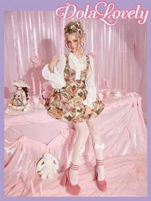 Dola Lovely 圣诞/感恩节女士粉色厚底防水坡跟玛丽珍鞋，洛丽塔风格，秋冬款 - 粉色 - 查看 4