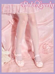 Dola Lovely Giày Mary Jane nơ cho nữ, giày cao gót mũi tròn có khóa cài, giày trắng thời trang đa năng - Hồng - Xem 5