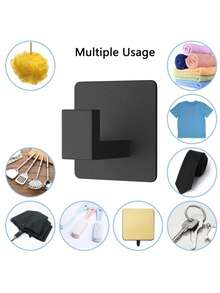 1pc Bathroom Adhesive Towel Hook, Wall Mount Robe Hanger, No Drilling Required Home Bathroom Decor Bathroom Organizer Summer