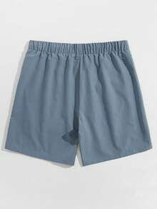 Manfinity VCAY 2pcs/Pack Men's Loose Fit Patched Drawstring Waist Shorts - Multicolor - View 2