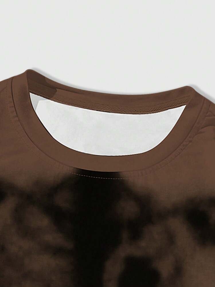 ROMWE MEN Grunge Punk 男士休闲骷髅印花圆领短袖T恤，夏季 - 彩色 - 查看 3