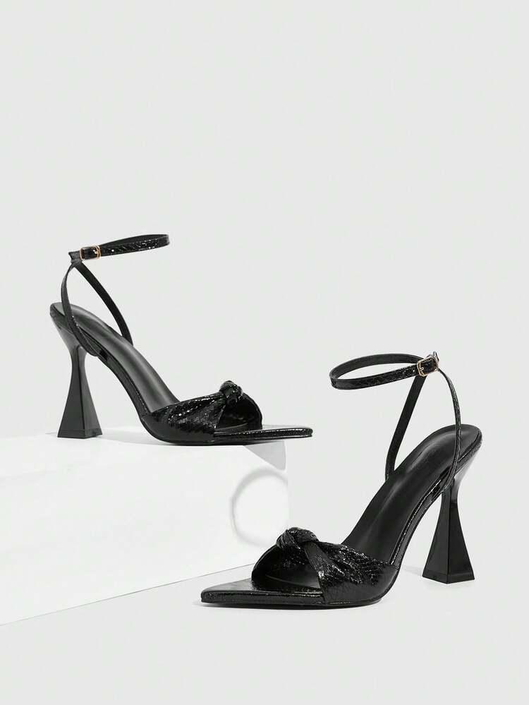 CUCCOO SZL Women's Fashionable Elegant Twist Heeled Sandals