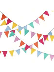 20条4.5米加厚亚麻可重复使用复古亚麻三角旗 - 生日装饰、圣诞节装饰、派对装饰、节日装饰、教室装饰、毕业典礼装饰、嘉年华装饰、万圣节装饰、周年纪念装饰 - 彩色 - 查看 17