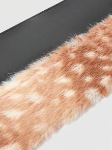 ROMWE Goth 1pc Y2K Deer Print Patchwork Waist Bag For Women, Cute & Sweet, Suitable For School, Shopping, Travel, Fashionable Christmas Gift Item For Winter - Black - View 3