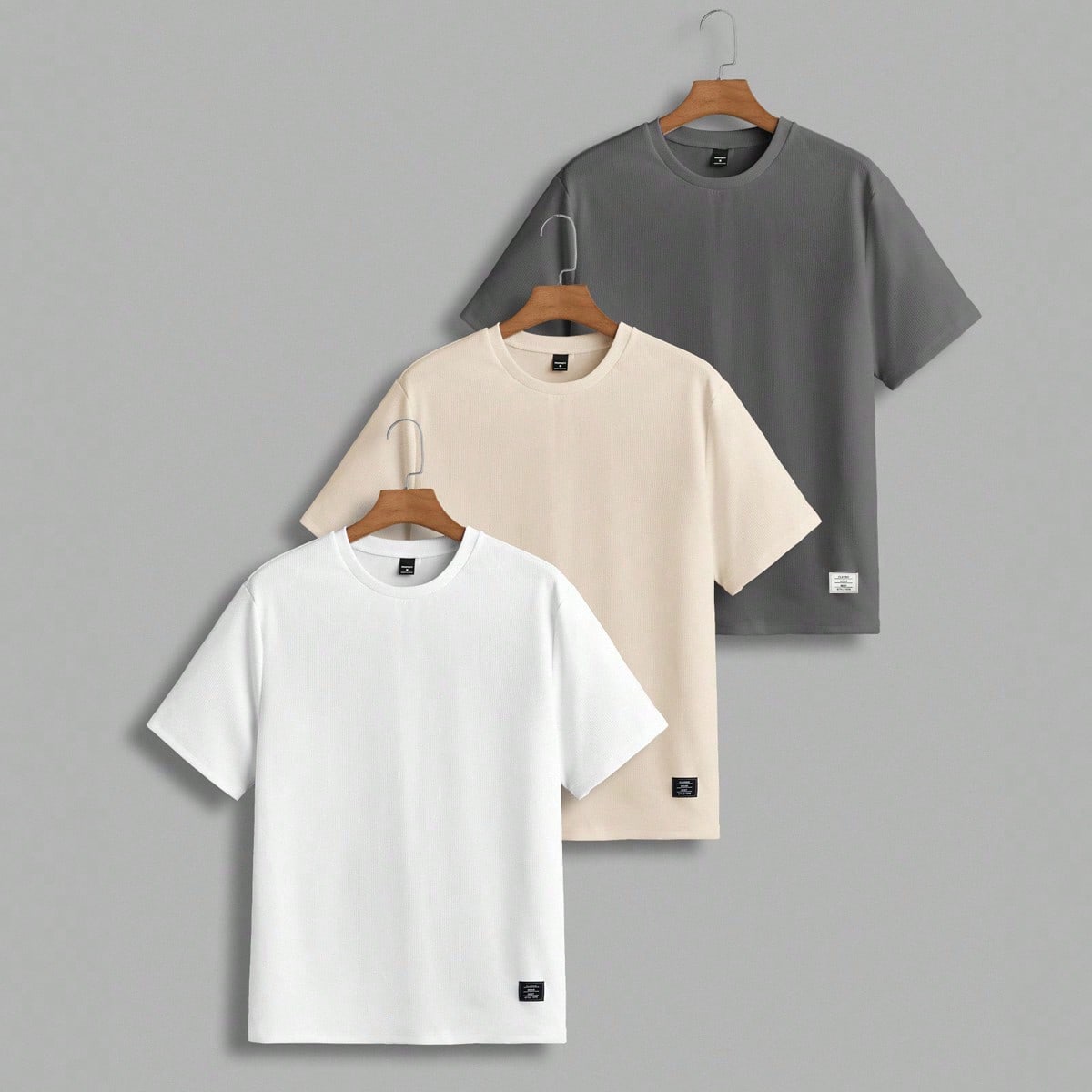 Paquete de 3 piezas Camiseta de manga corta casual de punto para hombre, verano, vacaciones, regalos del Día del Padre