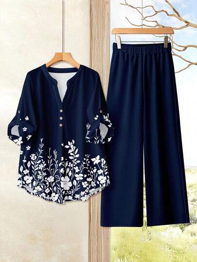 Rusticease 女士优雅休闲度假长袖衬衫和上衣套装，秋冬