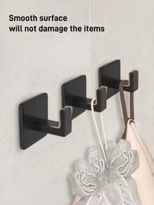 1pc Bathroom Adhesive Towel Hook, Wall Mount Robe Hanger, No Drilling Required Home Bathroom Decor Bathroom Organizer Summer