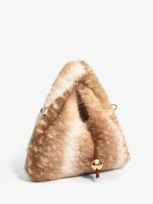 SHEIN SXY Túi xách nữ, Túi xách quai trên, Mềm mại, Sang trọng, Túi Piush, Lông thú & Lông tơ, Họa tiết động vật, Thời trang, Thanh lịch, Đơn giản, Cá nhân hóa, Đa năng, Cổ điển, Đi làm, Văn phòng, Hẹn hò, Hàng ngày, Mua sắm, Trà chiều (Hoa văn ngẫu nhiên) - Hươu - Xem 3