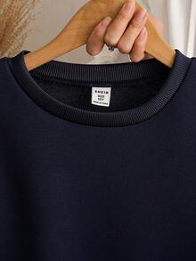 SHEIN Áo len tay dài phong cách Hàn Quốc cho bé gái, áo sơ mi dễ thương, bộ áo vest 2 trong 1 và quần ống loe thường ngày mới cho mùa xuân/thu - Nhiều màu - Xem 4