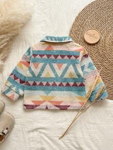 Vintaside Kids Baby Boy Retro Fashionable Versatile Long Sleeve Jacket, Suitable For Travel, Vacation Or Daily Casual Wear, Autumn/Winter - Multicolor - View 2