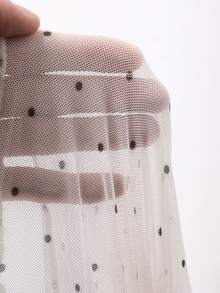 FRIFUL 女士波点印花荷叶边长袖衬衫，夏季 - 白色 - 查看 7