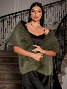 SHEIN Unity Bufanda sencilla de unicolor para uso diario de mujer - Verde militar - Ver 5