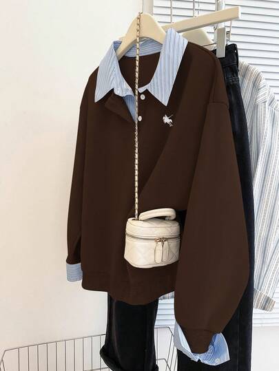 SHEIN Autumn/Winter New Casual College Style Women Sweatshirt