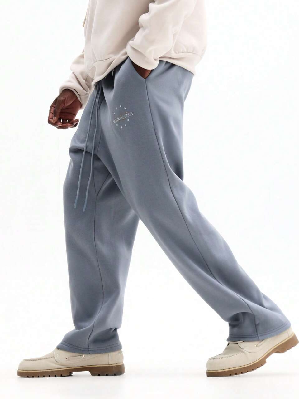 SUMWON Straight Fit Sweatpants With Star Circle Branding Casual Comfort Loungewear Fall Winter Plain