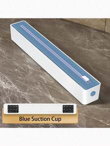 1pc 2-In-1 Kitchen Cling Film Dispenser With Cutter, Plastic Food Wrap Roll Holder - Multi-Functional Plastic Cutter For Cling Film, Baking Paper, And Foil - Essential Kitchen Organizer For Food Preservation And Storage