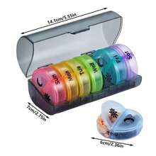 每周早、午、晚用药剂量安排药盒，21格大容量储物盒，药盒 - 彩色 - 查看 6