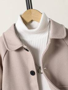 SHEIN 2pcs Young BoyCasual Suit Set - Collared Jacket And Pants - Mocha Brown - View 4