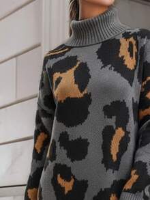 EMERY ROSE Của phụ nữ In hoa Báo Áo cao cổ Đầm Áo len - Nhiều màu - Xem 3