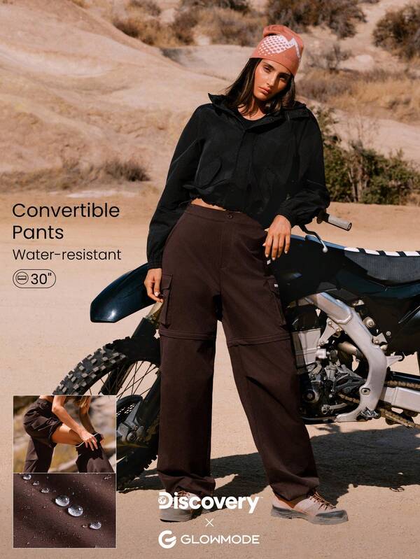 GLOWMODE X Discovery Cool Cargo 3-In-1 Water-Resistant Detachable Wide-Leg Pants Joggers Shorts Autumn Winter Outdoor Hiking Jogging Daily Active Wear