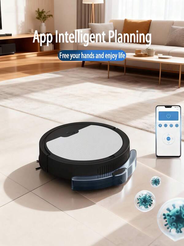 Teckwe Upgraded Reinforced Robot Vacuum Cleaner, 2-In-1 Sweeping & Mopping, Super Long Runtime, Low Noise, High Speed, Portable USB Charging, Smart Robot Vacuum, APP Control