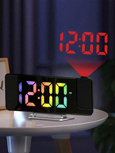 1 PIEZA Reloj despertador de proyección, reloj de pared digital, reloj digital para dormitorio adecuado para personas que duermen profundamente, proyector de 180° con regulador de brillo, enchufe USB, reloj de proyección para techo de dormitorio, decoración del hogar, decoración de habitación, regalos, cumpleaños, graduación, decoración de dormitorio, decoración de dormitorio, de vuelta a la escuela, decoración escolar, sorpresa escolar, útiles escolares