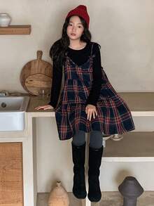 Dazy Kids 少女格子无袖上衣 - 彩色 - 查看 2