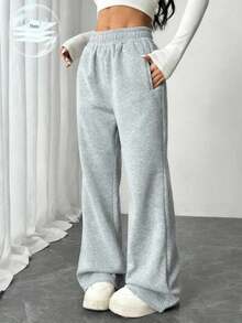 Girlism Quần nỉ ống loe cho bé gái tuổi mới lớn - Màu Xám nhạt - Xem 3