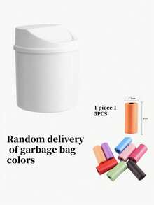 Mini Desktop Trash Can, Pedal Style Waste Bin For Living Room, Bedroom, Car, Dining Room - Multicolor - View 17
