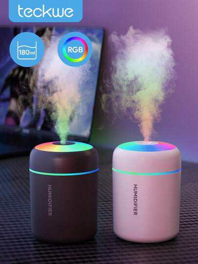 Teckwe Mini Duftöl Aromatherapie Zerstäuber & Luftbefeuchter, Kühler Nebel, farbiges Nachtlicht, befeuchtet die Luft, hält frisch, entspannt Körper und Geist, Weihnachtsgeschenk