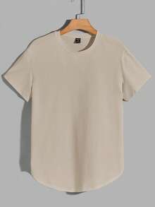 Manfinity NXTstreet 男士三件套针织纯色圆领短袖T恤，夏季 - 黑色 - 查看 9