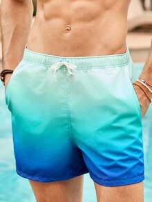 Manfinity VCAY Men's Casual Gradient Beach Vacation Woven Shorts, Multi-Pack Set Suitable For Summer, Hawaiian - Multicolor - View 4