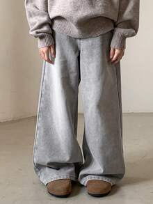 DAZY 少女喇叭裤 - 淺灰色 - 查看 3