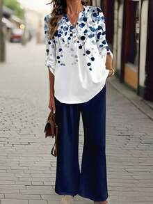 Rusticease 女士休闲复古花卉两件套，适合秋冬季