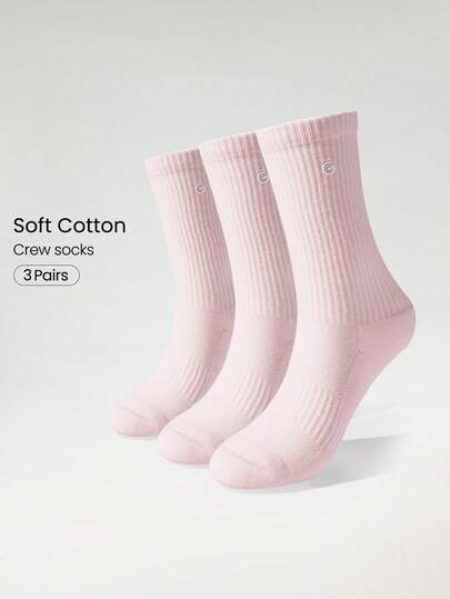 GLOWMODE 3 Pairs Socks Soft Ventilated Mesh With Embroidered Logo Workout Daily Casual