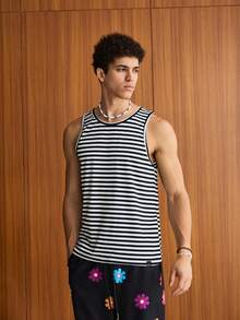 SWAVVY 3 件套男士春夏休闲背心套装无袖纯色度假基本款背心，适合男友礼物 - 黑與白 - 查看 6