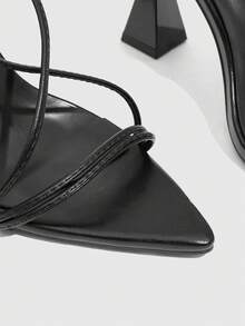 CUCCOO SZL Casual Minimalist Versatile Pointed Toe Buckle Closure Women Heeled Sandals Valentine's Day