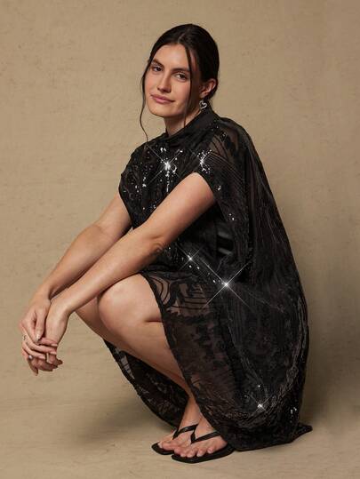 Freevana 大码浪漫派对 1920 年代斗篷式亮片闪亮女装，适合新年、圣诞节、假日等场合