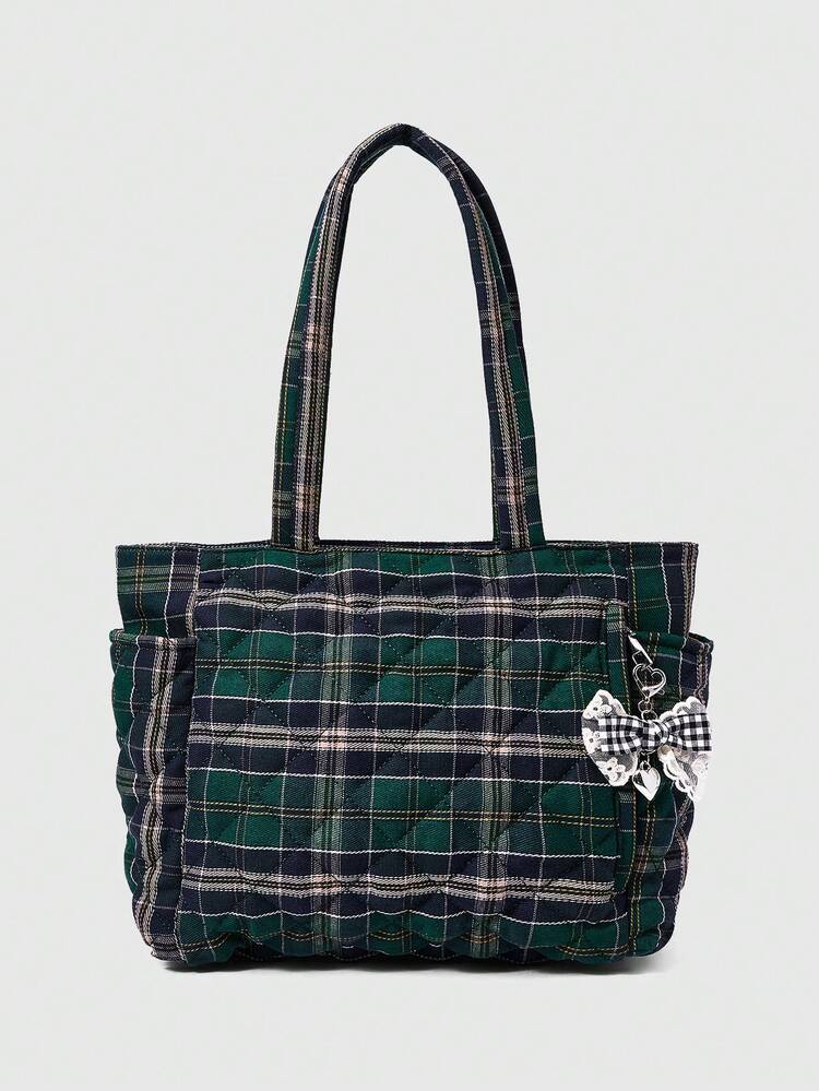 ROMWE Grunge Punk Bolsos de mano de moda para mujer, adecuados para el uso diario - Verde - Añade 1