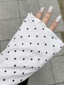 FRIFUL 女士波点印花荷叶边长袖衬衫，夏季